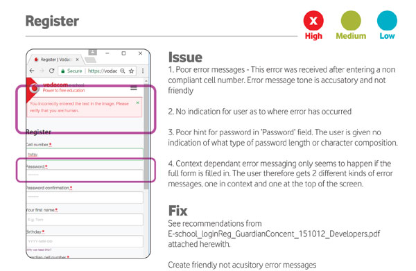 Vodacom UX heuristics